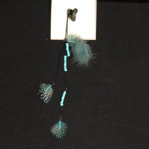 Blue and Black Feather Hair Clip
